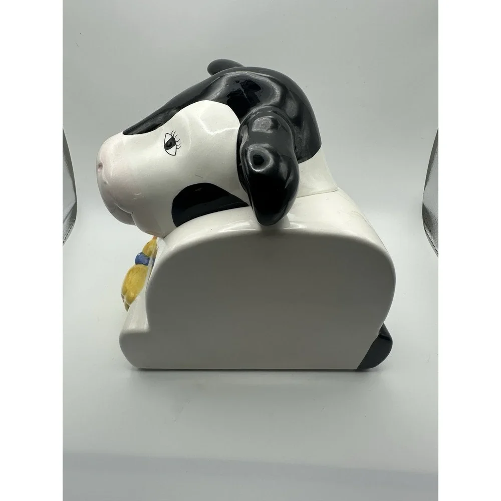 Vtg Coco Dowley Cow and Chicken Holstein Cookie Jar (Head and Middle Pieces)